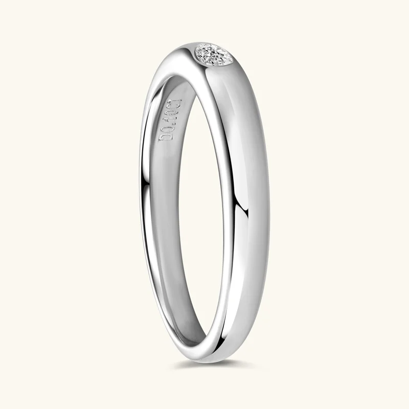 Real 0.1ct Oval Cut Moissanite Wedding Engagement Ring 925 Sterling Silver Woman\'s Rings Promise Band Jewelry Anniversary Gift