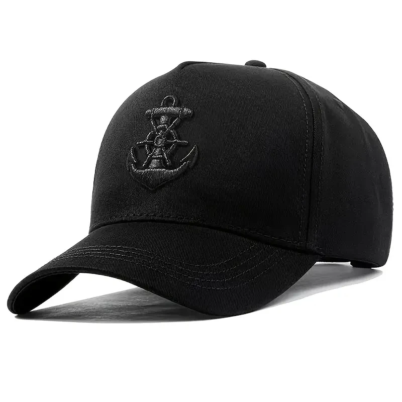 Unisex-Baseballmützen mit Schiffsanker-Stickerei, für Frühling und Herbst, für den Außenbereich, verstellbare Freizeithüte, Papa-Hut, Sonnenschutzhut – Detail 4