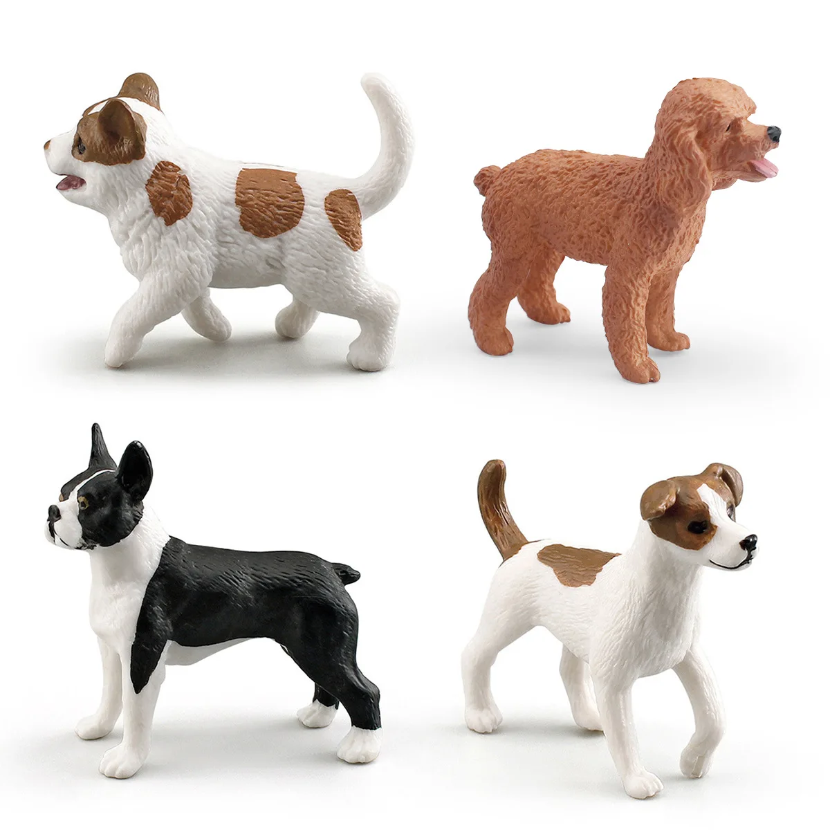 Mini Dog Model Animal Boston Terrier Puppy Dog Scale Life Scene Dollhouse Decorative Ornament Home Desktop Decor Decoration