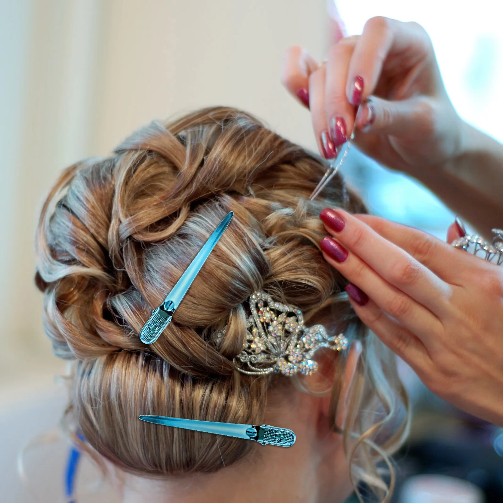 

12Pcs Colorful Hair Styling Clips Professional Duckbill Sectioning Clamps Lightweight Portable Hair Dividing Clamps for Travel