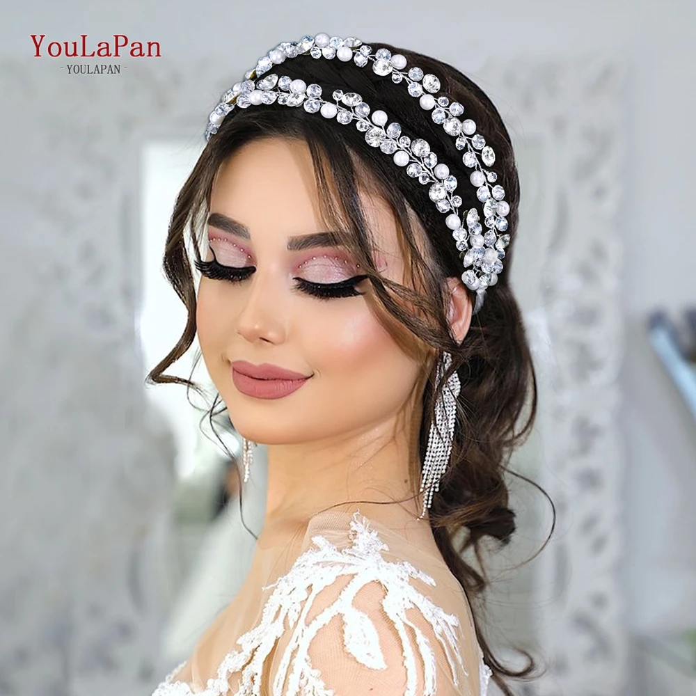 YouLasaupoudrer-Sangles de cheveux pour décoration de fête de mariage, accessoires pour cheveux, perle simulée, vêtements de sauna, jardins, 833