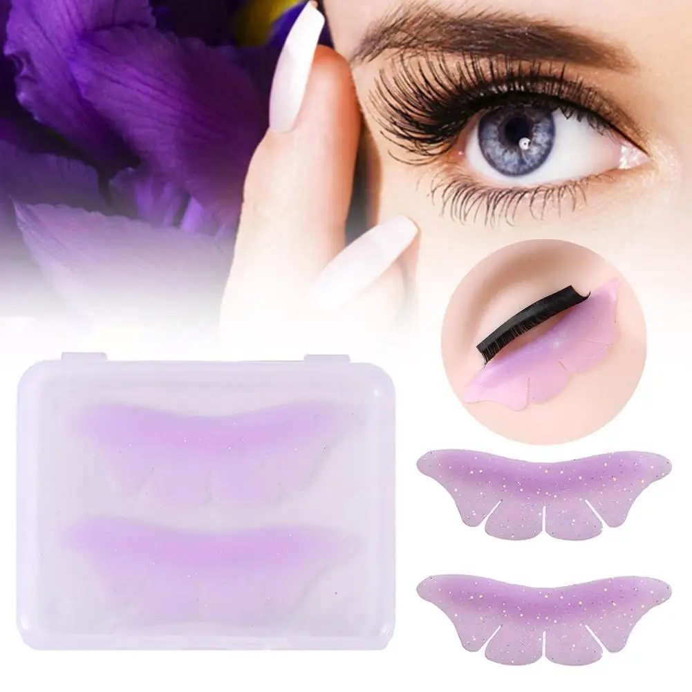 1 ペアシリコングリッター蝶ラッシュリフトパッドまつげ 3D まつげパッドロッドリフティングまつげエクステンションパーマアクセサリーカーラー V4J6