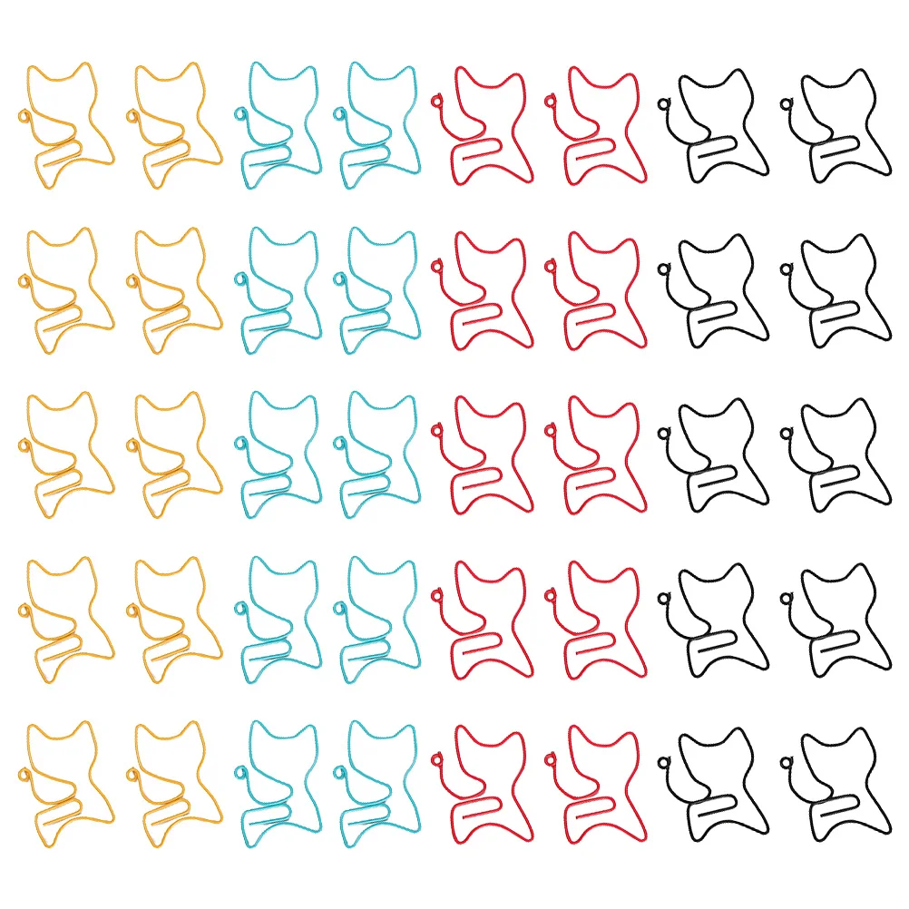 

50pcs Cartoon Cat Shape Bookmark Clips Lovely Paper Note Bookmarks Elegant Color Stationery Supplies Wedding Gifts