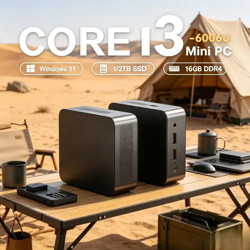

Mini PC Core I3-6006U, Win11 for Easy Operation,16GB SSD,WiFi6 and 4K Output, Small Footprint Yet Fully Functional for Daily Use