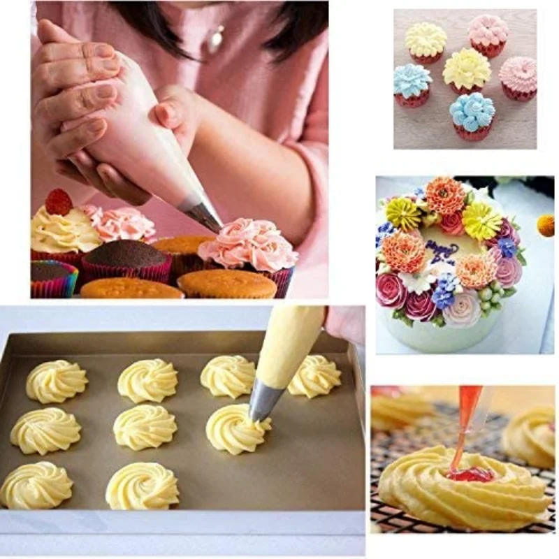 Đường Ống Bánh Ngọt Túi 100 Chiếc Nhựa Dùng Một Lần Kem Bánh Ngọt Túi Bánh Đóng Băng Sugarcraft Công Cupcake Đường Ống Trang Trí Công Cụ Phụ Kiện