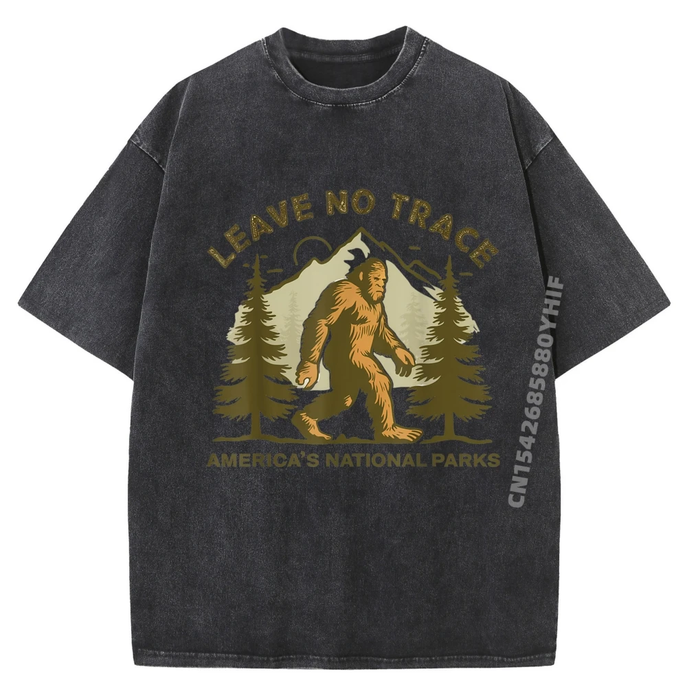 

Leave No Trace America National Parks Big Foot Оптовая продажа футболок 100 шт. Топы Футболка с рисунком Мужские потертые топы в стиле ретро