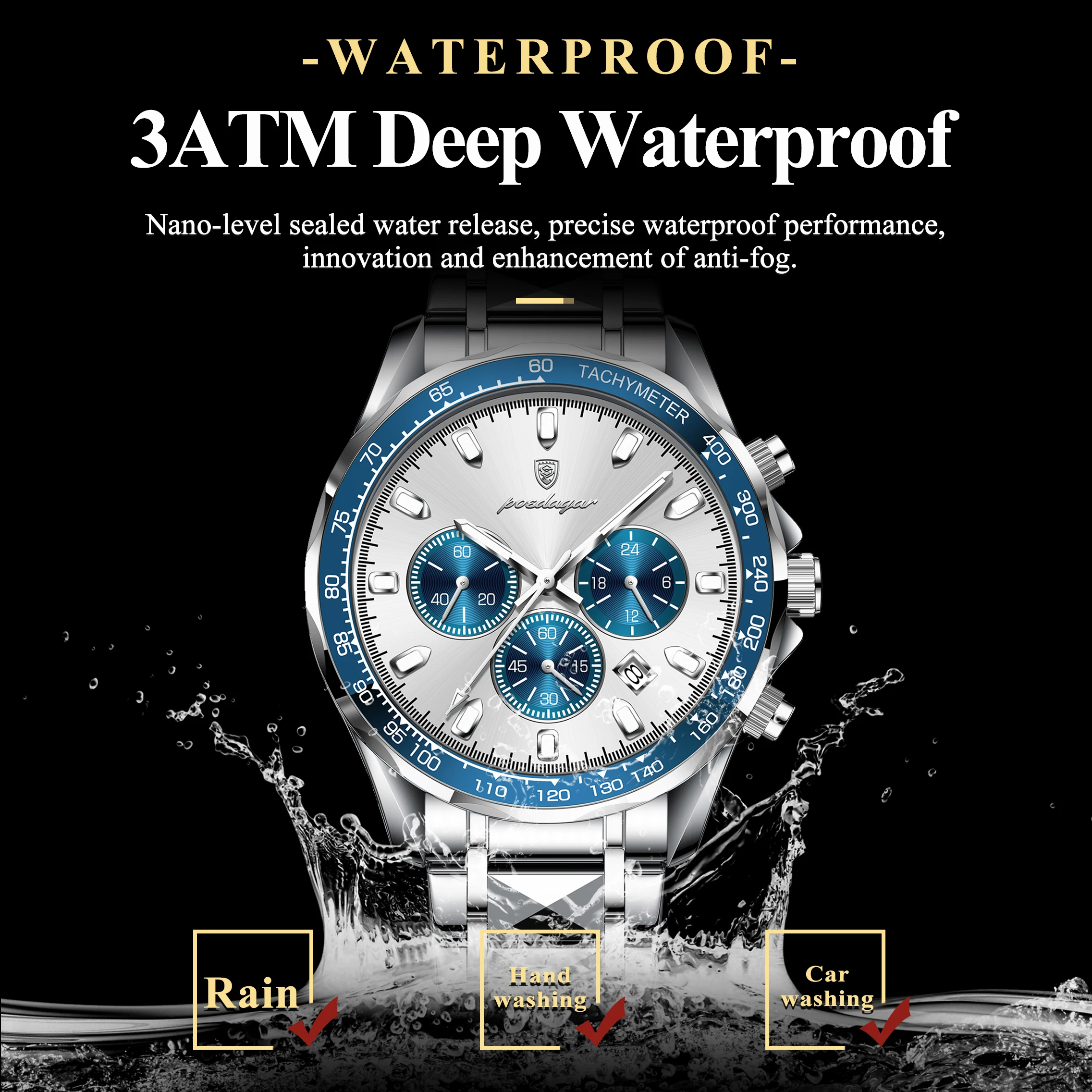 ساعة رجالية فاخرة من POEDAGAR  - مراجعة Luxury Watch White وسعره
