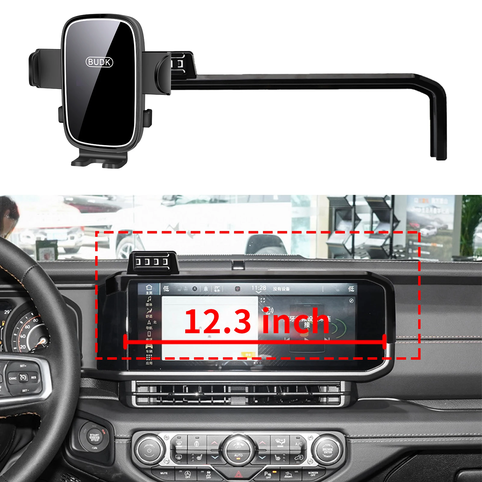

fit for Jeep Wrangler 2024 2025 2026 Custom Fit Phone Holder Mount Dashboard Screen Base No Drill Car​​ accessoires