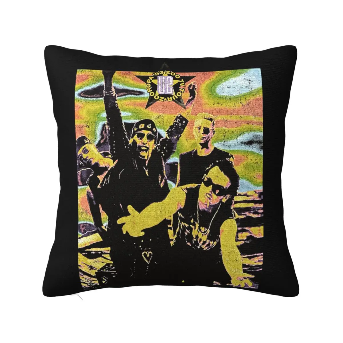 Vintage 1993 U2 Zooropa 93 Concert Tour Double Sided Sz S Xxl Kawaii Goth Music Hot Pillow Case