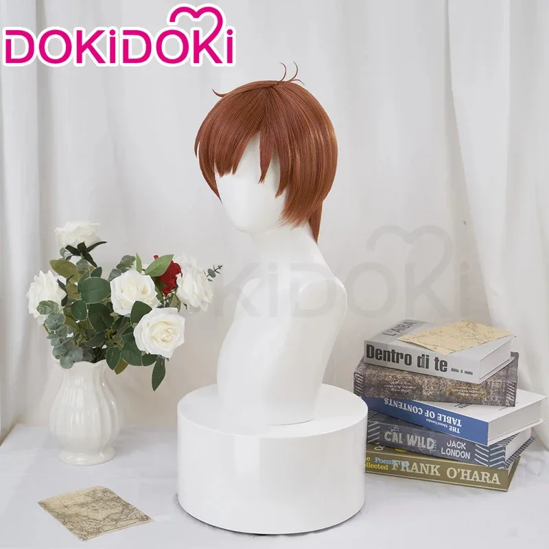 2025 enen في المخزون أنيمي لذيذ في الزنزانة تأثيري DokiDoki شعر مستعار الرجال البني الشعر القصير Chilchuck Tims الحرة واي فاي