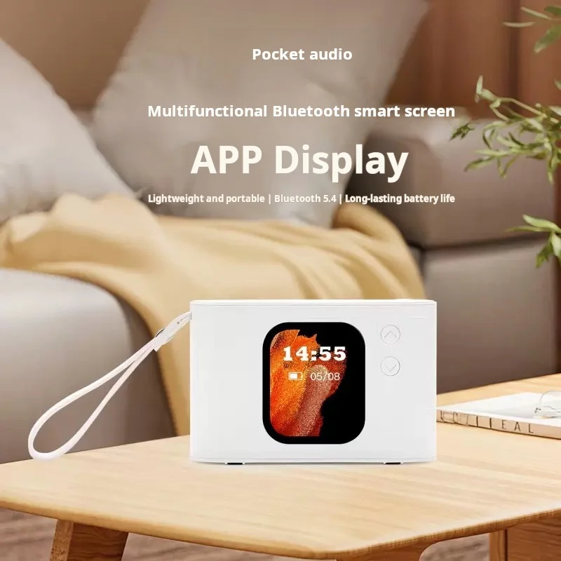جديد بلوتوث 5.4 جيب متعدد الوظائف شاشة ذكية صوت صغير بطاقة مريحة إدراج الصوت في الهواء الطلق شاشة عرض APP #3