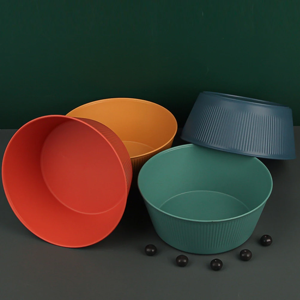 

4 Pcs Rice 20cm Large Kitchen Salad Bowl Round Salad Bowls Creative Home Use Bowls Reusable Kitchen Utensils