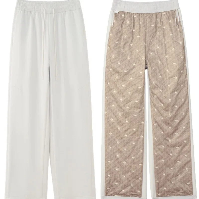 أوزة أسفل السراويل النساء الشتاء عادية مستقيم أسفل السراويل موضة واسعة الساق يندبروف السراويل السميكة panatalones دي موهير PT-635