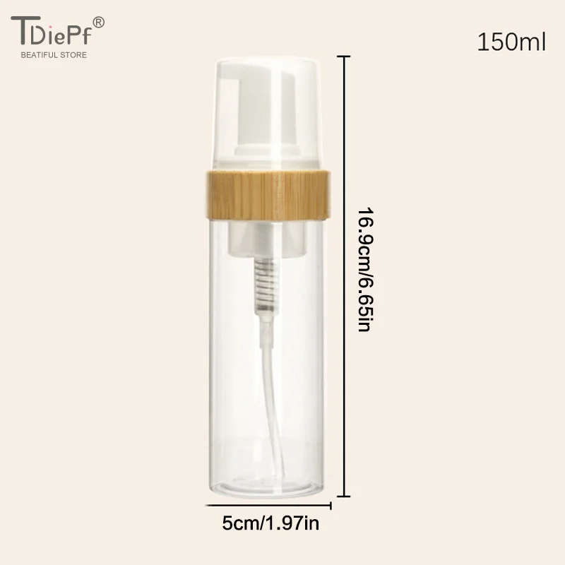 150 مللي السفر الخيزران رغوة زجاجة مضخة فارغة منظف الوجه زجاجة مستحضرات التجميل موزع صابون شامبو إعادة الملء المطهر اليد رغوة