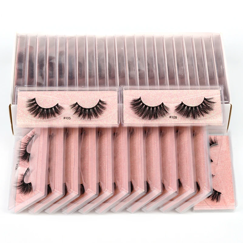 

YSDO 4/10/20/30/40/50/100 Pairs Wholesale False Eyelashes Set Dramatic Soft Faux 3D Mink Lashes Natural Eyelash Extension Makeup