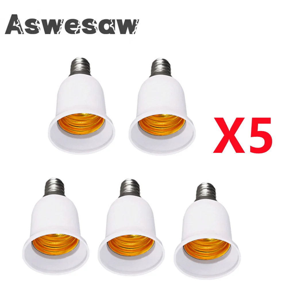 5PCS E14 To E27 Adapter Conversion Socket Fireproof Plastic Converter High Quality Material Socket Bulb Adapter Lamp Holder