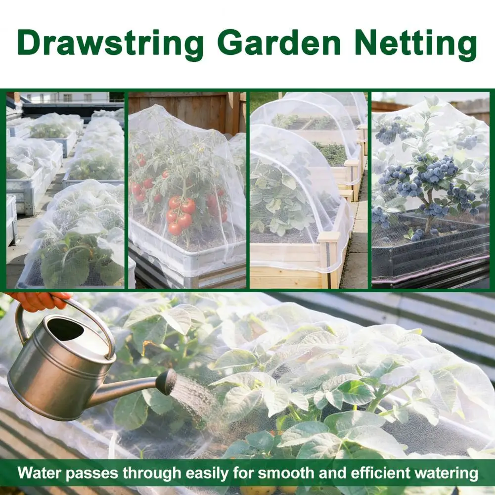 

Fine Mesh Barrier Barrier Netting for 2 Ft Round Raised Beds Fine Mesh Garden Cover with Drawstring Bird Pest Protection Screen