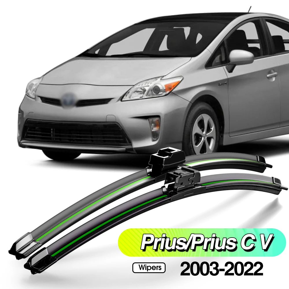 Escobillas de limpiaparabrisas delanteras para Toyota Prius C V 2003-2022, 2 piezas, accesorios de ventana, 2004, 2009, 2010, 2015, 2016