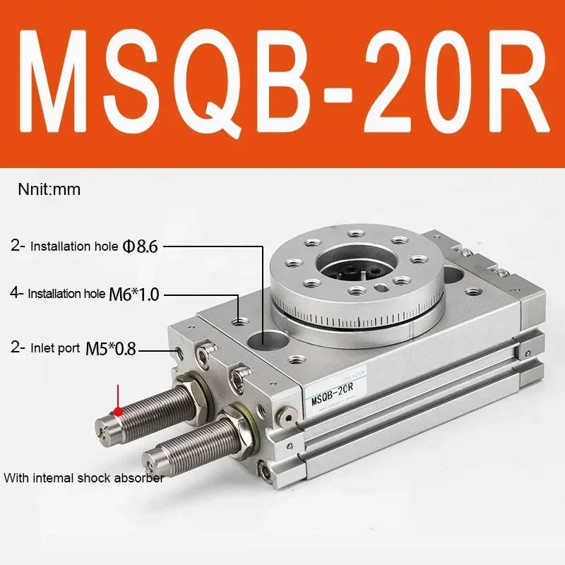 MSQB Pneumatische roterende actuator 190 °   Verstelbare zwenkrotatie voor industriële automatisering, machinesarmen
