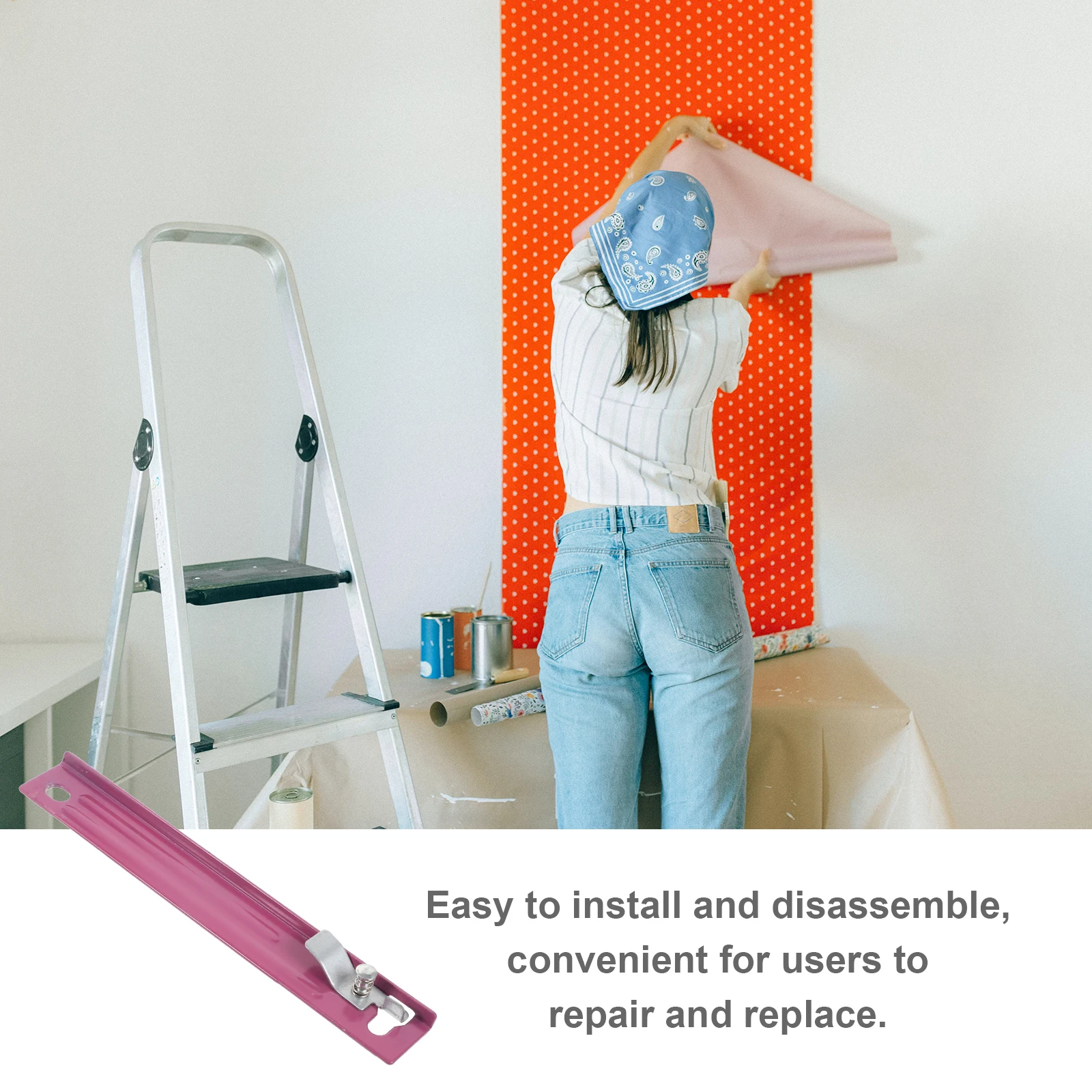 

1pcs Telescopic Tie Rod Steel Fixing Rod Adjustable Step Locking Tool For Ladder Accessories Ladder Fixing Tools