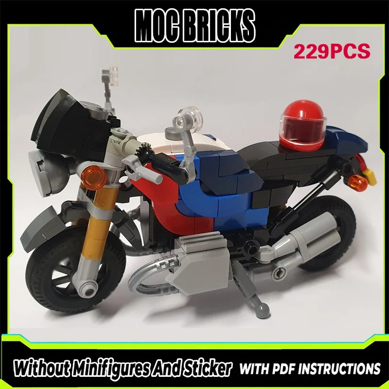 

Конструктор MOC: Модель гоночного мотоцикла в ретро-стиле, модульная технология, подарки, праздничный набор для сборки, детские игрушки