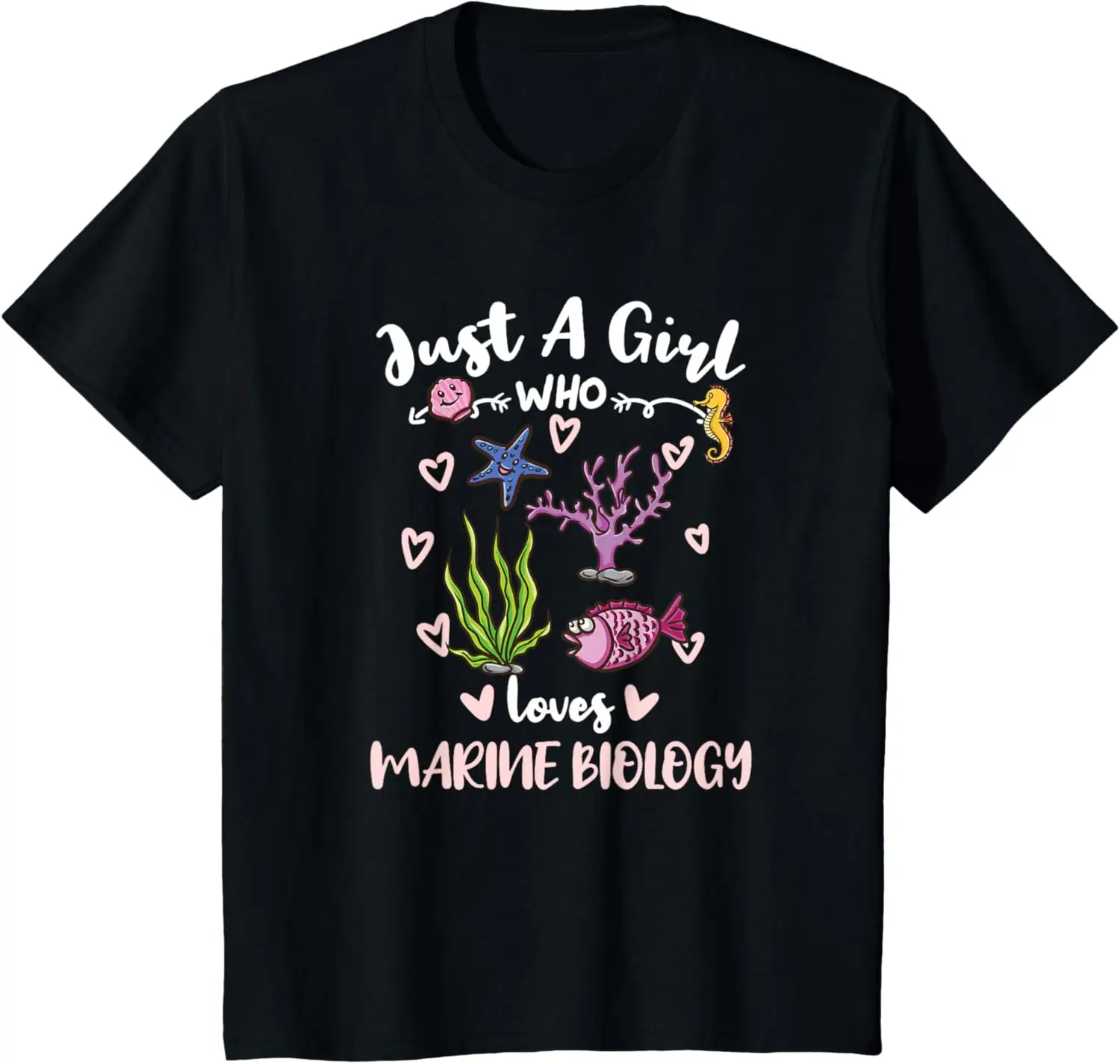 Just A Girl Who Loves Marine Biology T-Shirt Cotton Short Sleeve Tee Printed Kid Graphic T Shirts Kawayi Cute Camiseta