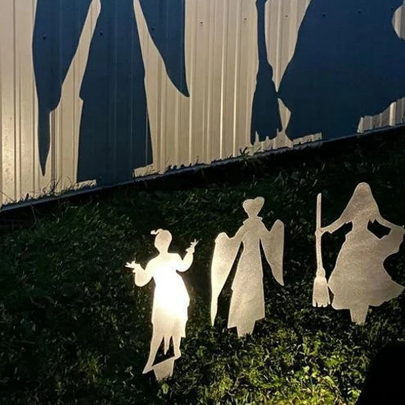 Projecteur d'ombre d'Halloween, ornements au sol de projection de jardin, décoration en métal d'Halloween
