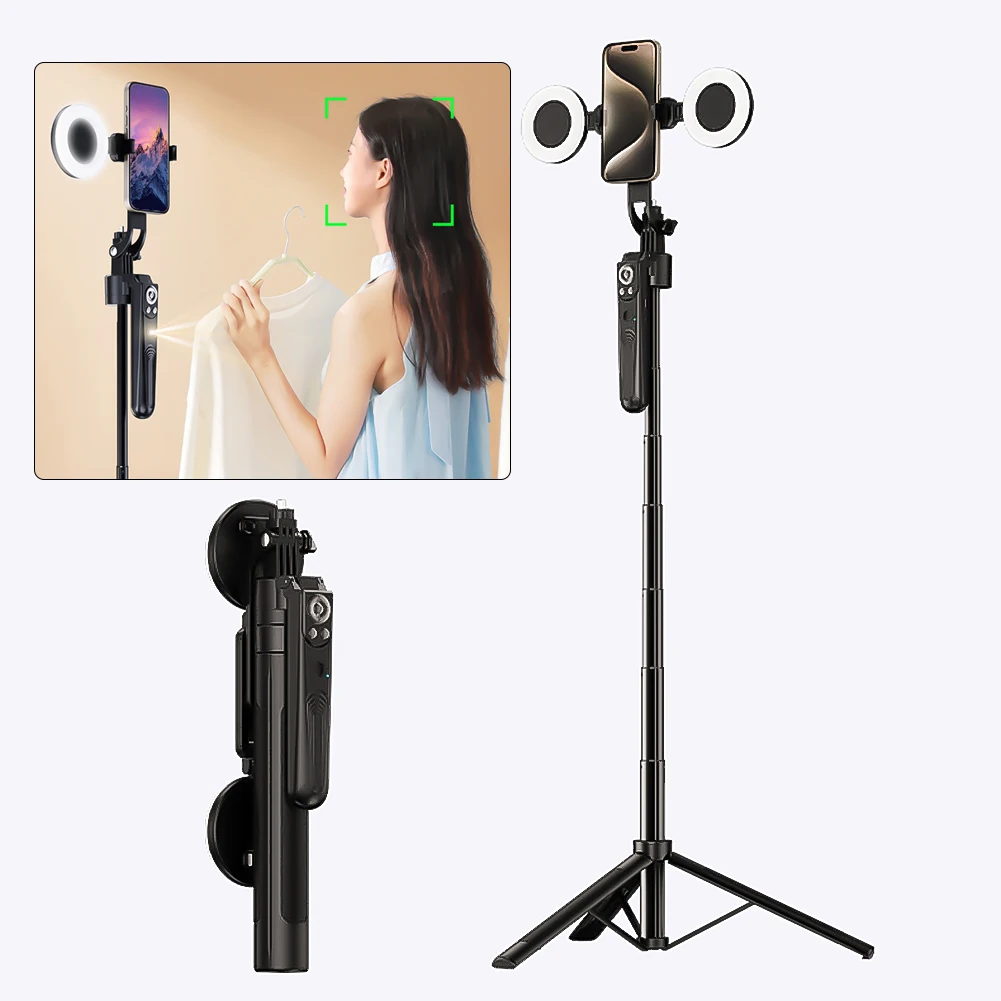 

1755mm Wireless Selfie Stick Phone Tripod with Wireless Remote Control Extendable Tripod Stand For Smartphones Live Streaming