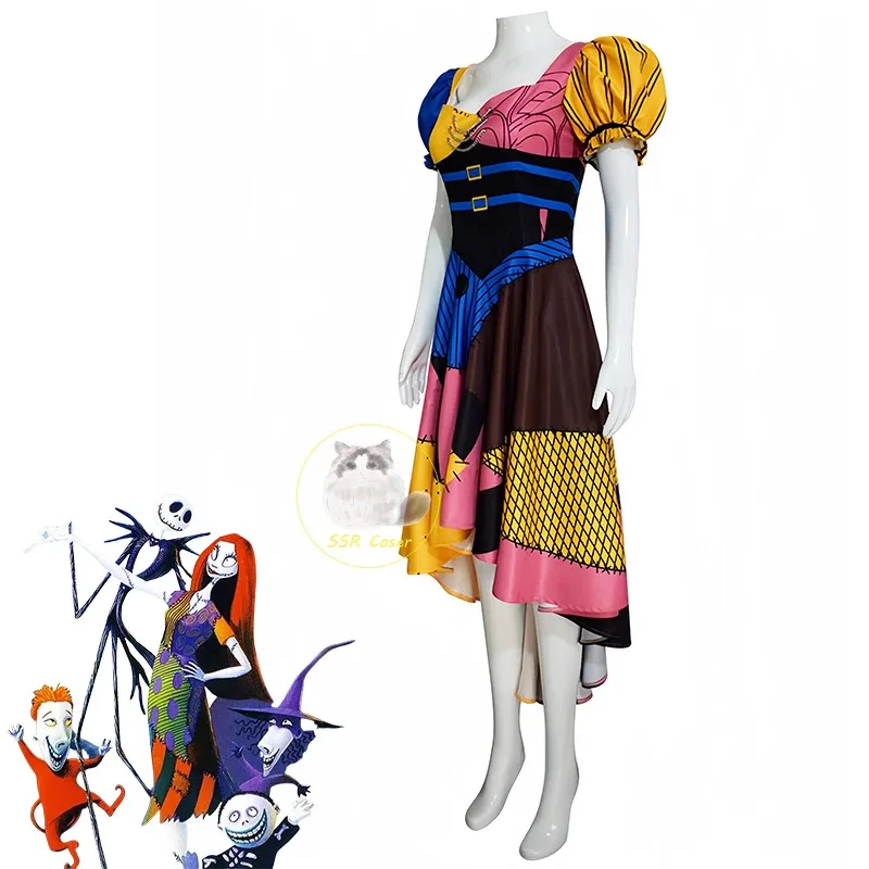 할로윈 샐리 슈트 코스프레 의상 애니메이션 영화 바디 슈트 스판덱스 점프 슈트 파티 카니발 레깅스 죽은 자의 날 젠타이 세트