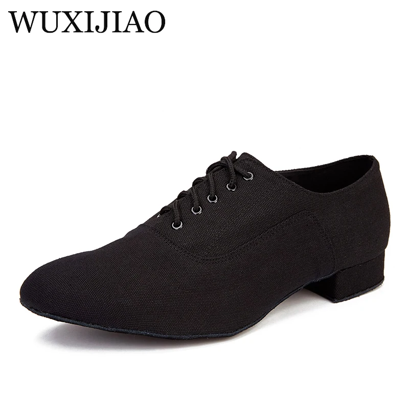 New Men's Modern Dance Shoes Black Denim Latin Dance Shoes Sandals Sneakers Men's Teacher Dance Shoes