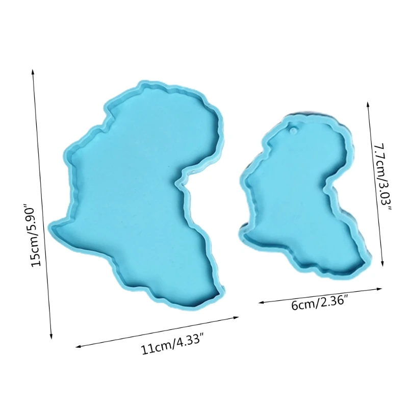 E15E Mapa África, posavasos ágata cristal, molde para taza, bandeja, molde fundición resina, molde yeso para