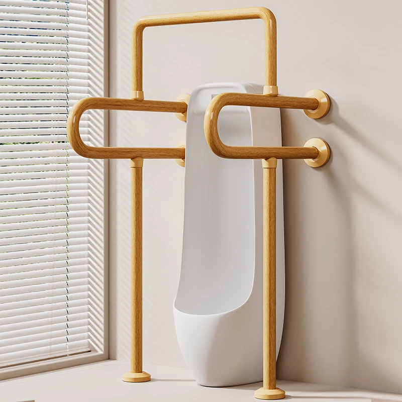 Wood Grain Toilet Safety Rail 300kg Capacity Toilet Support for Elderly & Pregnancy Bathroom Stand Assist Toilet Holder Handle
