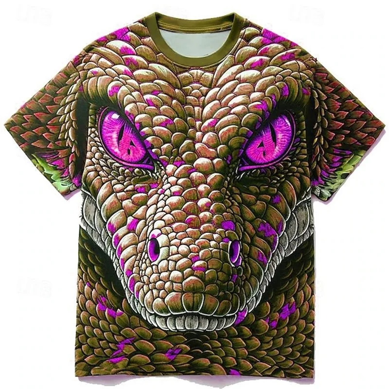 Full Print Animal Dinosaur T Shirt For Men 3D Print Short Sleeve Crew Neck Funny Tee Shirts Clothes New In Kids T Shirt Tops