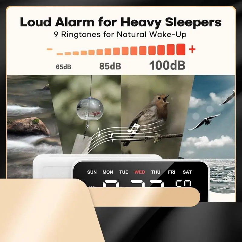 

X40A_XA-Digital Alarm Clocks For Bedrooms, Loud Alarm Clock For Heavy Sleepers,Temperature & Humidity Detect,Large Display