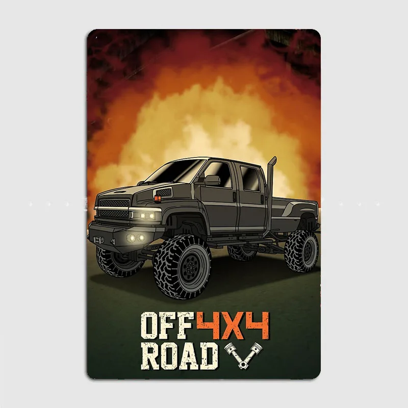 Kodiak C4500 Off-Road 4x4 Раллийный грузовик Автомобиль Ретро Металлический плакат Знак Автомобиль Гараж Клуб Бар Настенные постеры Украшение комнаты Домашний декор