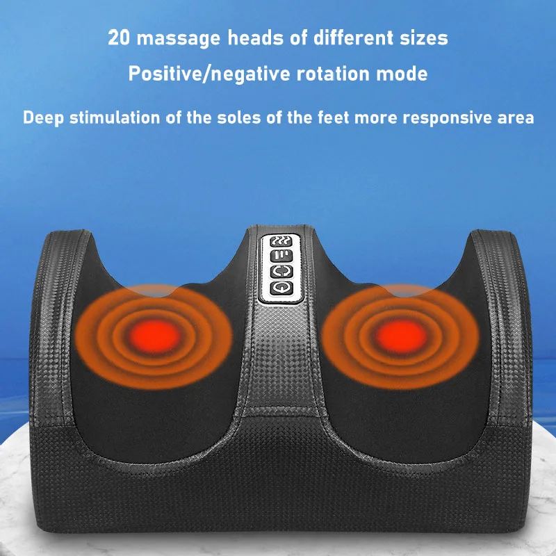 Electric Foot Massage Machine Shiatsu Kneading Rolling Vibration Tool Heating Therapy Calf Leg Reflexology Pain Relief Massager