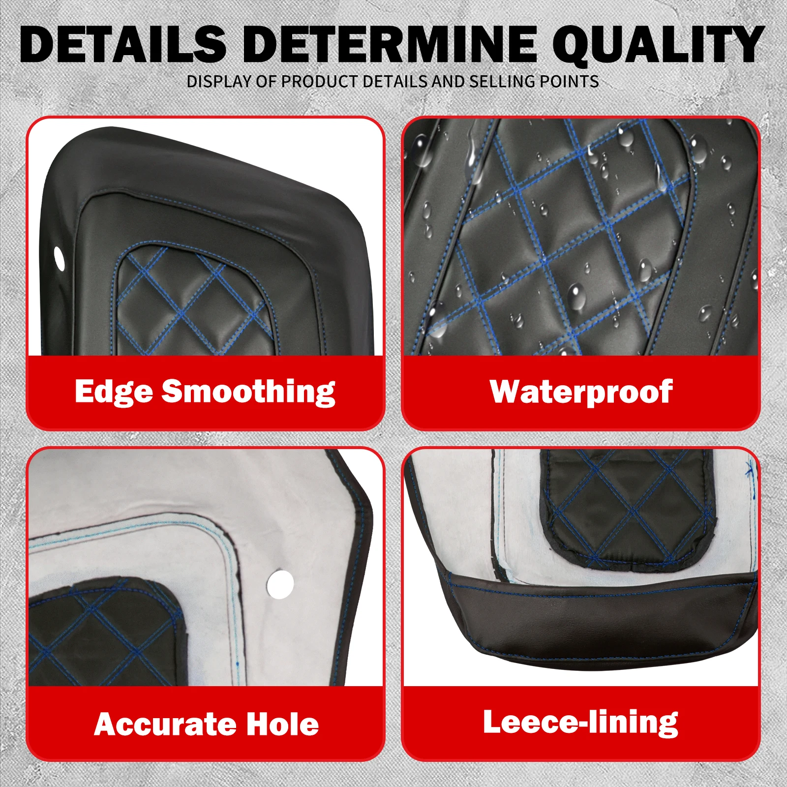 Tampa dura do alforje da motocicleta à prova dwaterproof água caixa lateral tampa do alto-falante para harley touring electra street road glide flhr 2014-2024