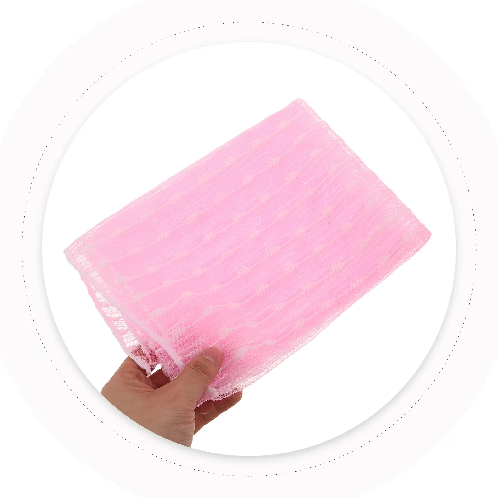 Exfoliating Bath Towel for Shower Back Scrubber Japanese Body Scrub Cloth Quick Dry Soft Gentle Foaming 35x12 Inch Pink Foam