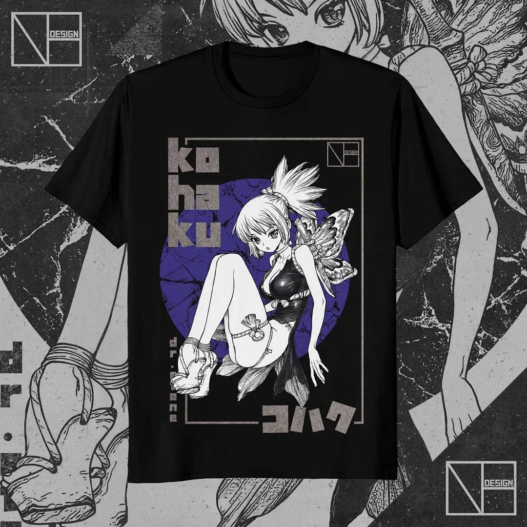 Kohaku T-Shirt Anime Manga Taiju Oki Ryusui Dr Stone Senku Ishigami Gift Shirt All Size