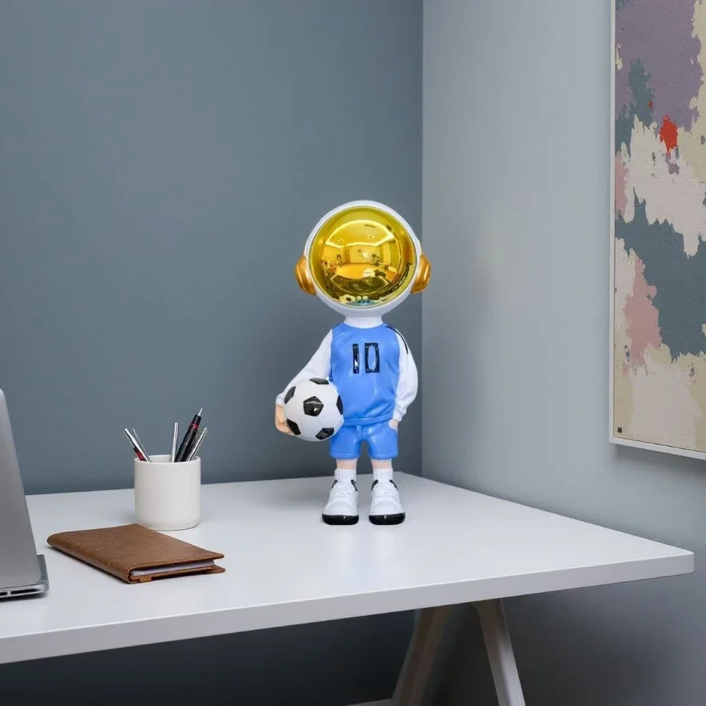 Football Astronaut Ornament Home Decoration Living Room TV Cabinet Desktop Decoration Astronaut Statue Ornament Children's Gift