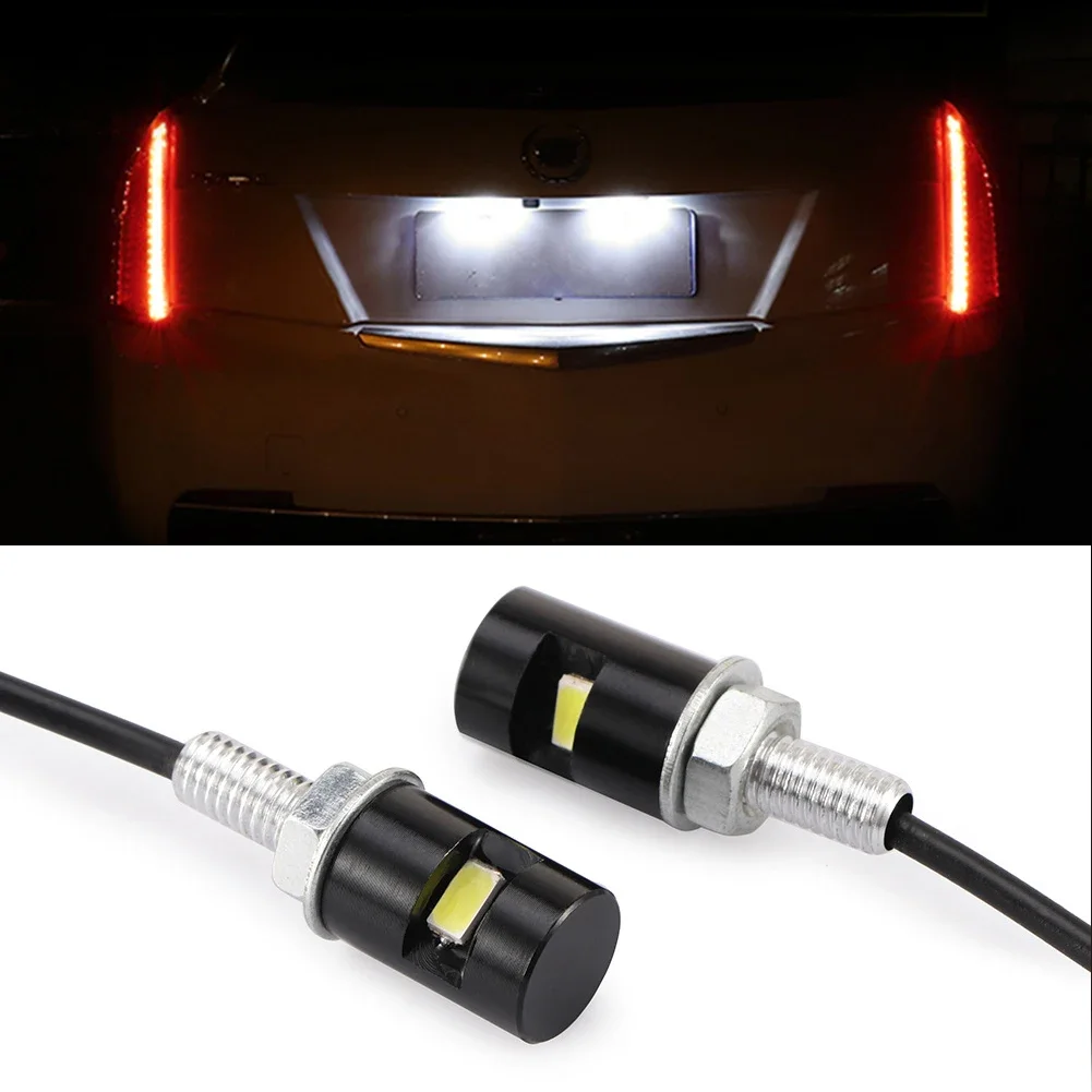 2PCS 12V 5630 SMD LED Car Motorcycle License Number Plate Lights Lamp Auto Tail Front Screw Bolt Bulbs Lamps Light Source