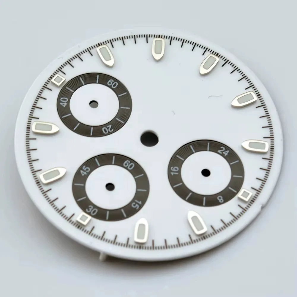 29.8mm No Logo Panda DTN Dial For Vk63 Quartz Movement Green Luminous High Quality Watch Modification Accessories Custom Logo