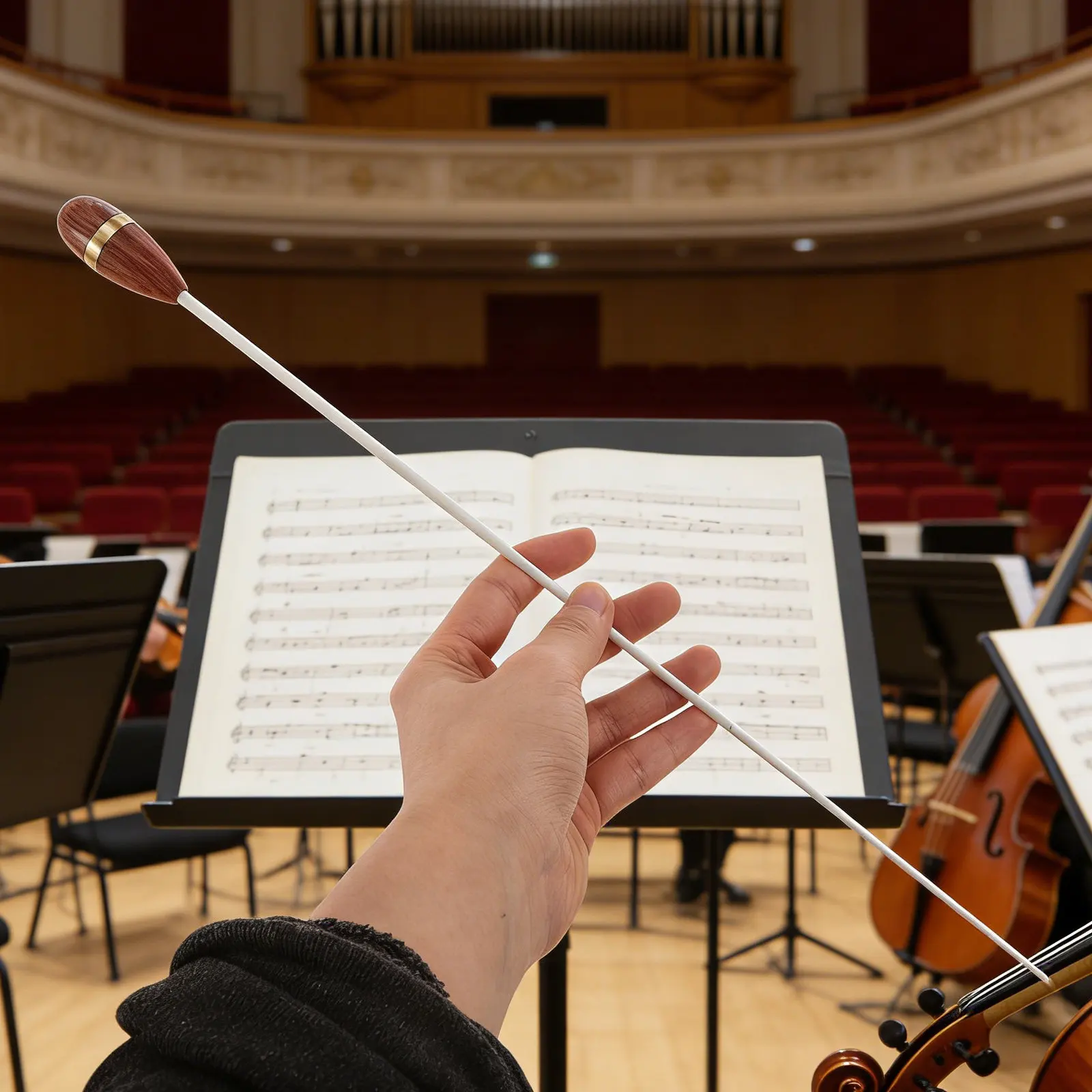 Music Conductor Baton Wooden Handle Orchestra Music Conducting Baton Symphony Leader Efficient Practice Stage