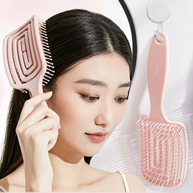 

1Pcs Elastic Massage Comb Hollow Cushion Hair Brush Scalp Massage Combs Hair Styling Detangler Fast Blow Drying Detangling Tools