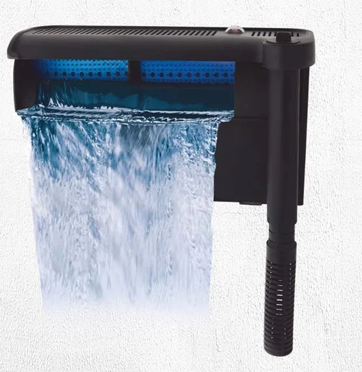 Waterfall style wall mounted three in one external built-in oxygenation circulation