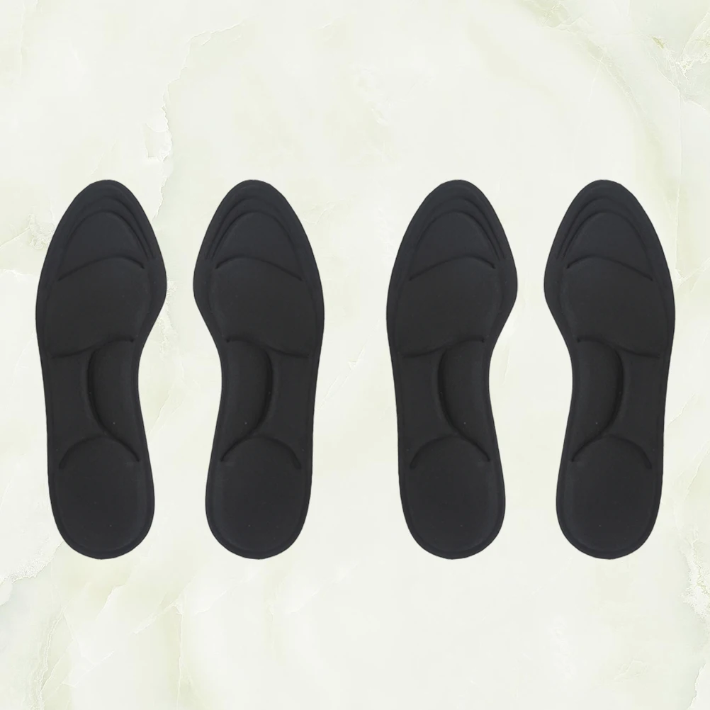 

2 Pairs Insole Sponge Absorption Pad Exercise Insert Can Be Cut Insoles Black Women's