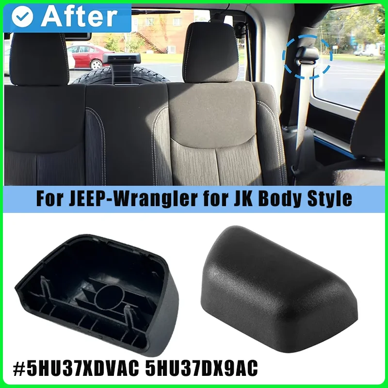 Black Plastic Car Rear Row Seat Belt Turning Loops Cover for JEEP-Wrangler for JK Body Style Only #5HU37XDVAC 5HU37DX9AC