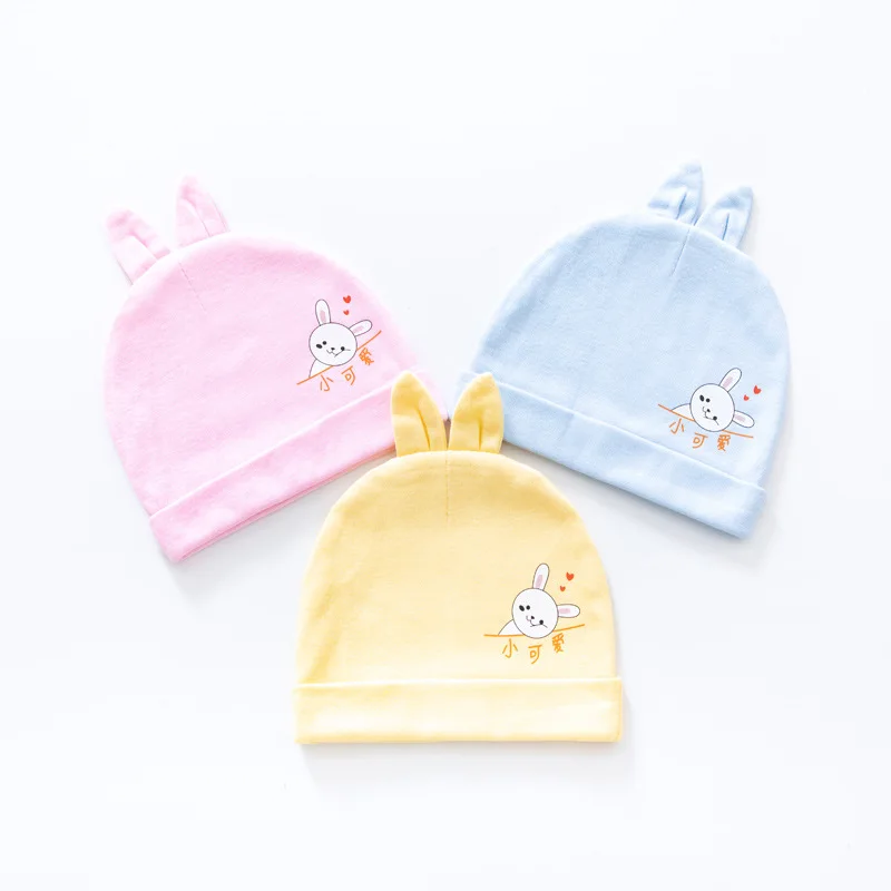 1PCS Toddler Skin-friendly Warm Cotton Caps Solid Color Handmade Knotted Baby Elastic Hats Infant Accessories Birthday Gifts