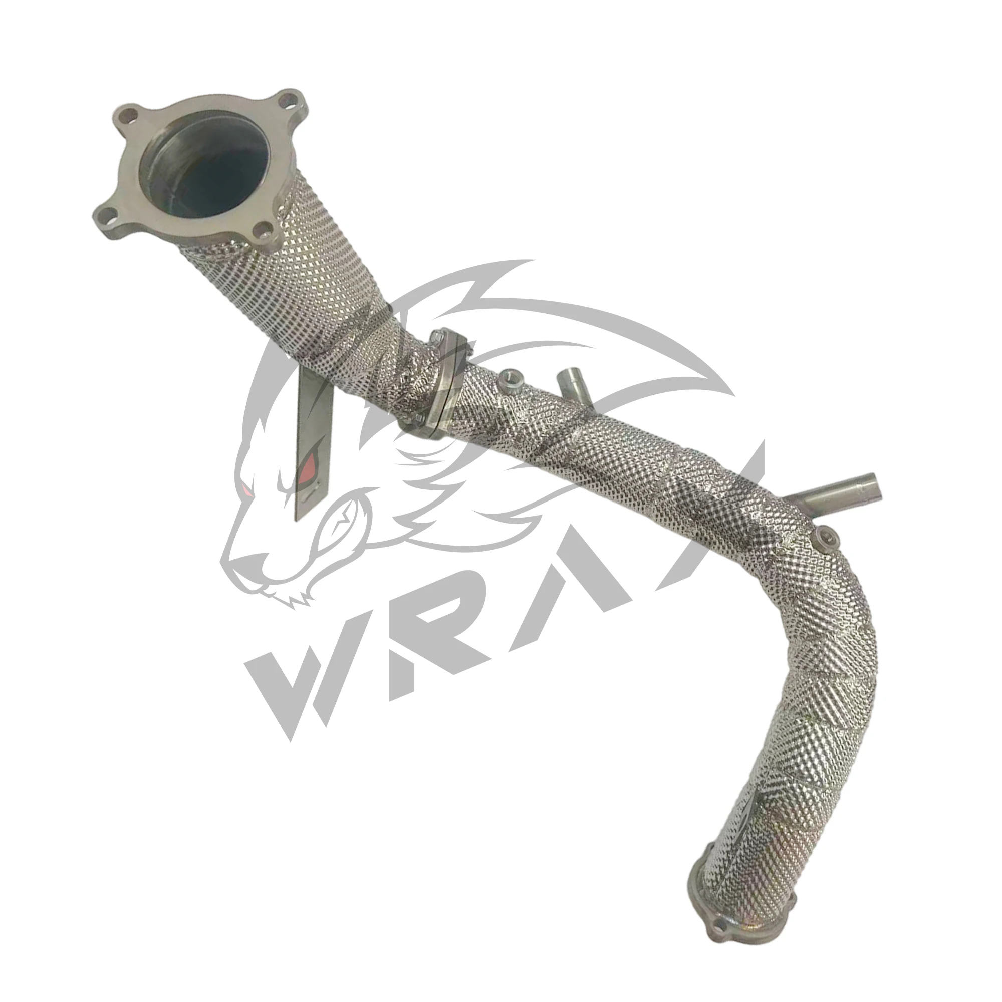 

WRAX Sport Exhaust for Audi A6L A7L A7 2.0T Performance Straight Through Downpipe upgrade of Heat Shield