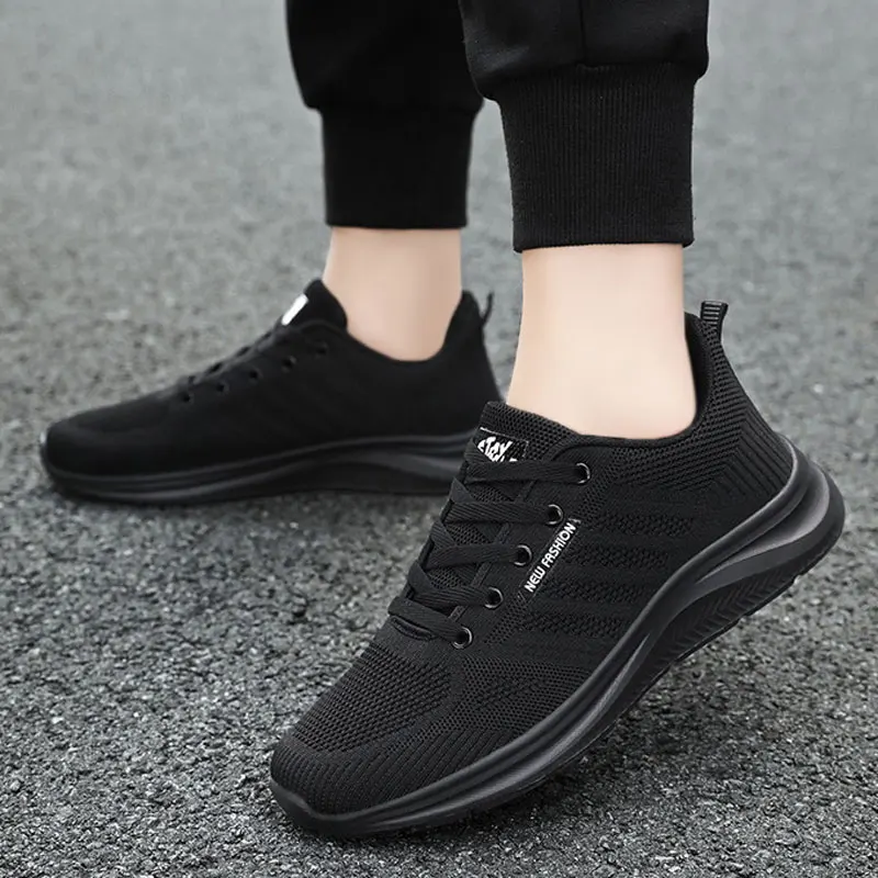 

Men's Lightweight Black Running Sneakers Casual Breathable Walking Shoes Minimalist Simple Athletic Summer 2026 Hot New Arrival